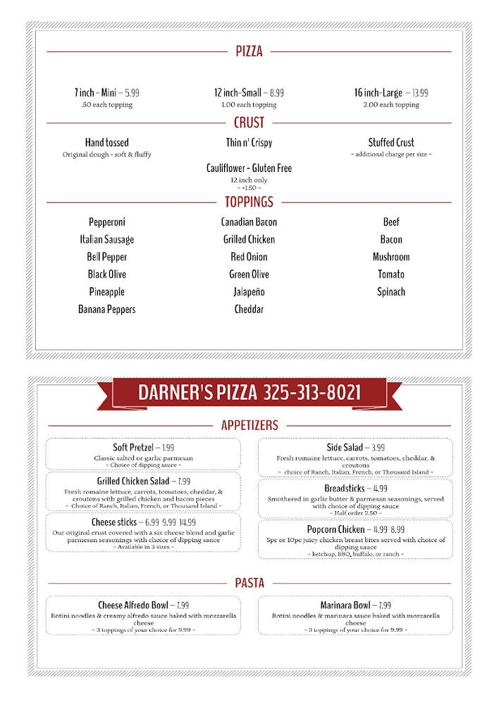 Darner Pizza Co. Menu image 2